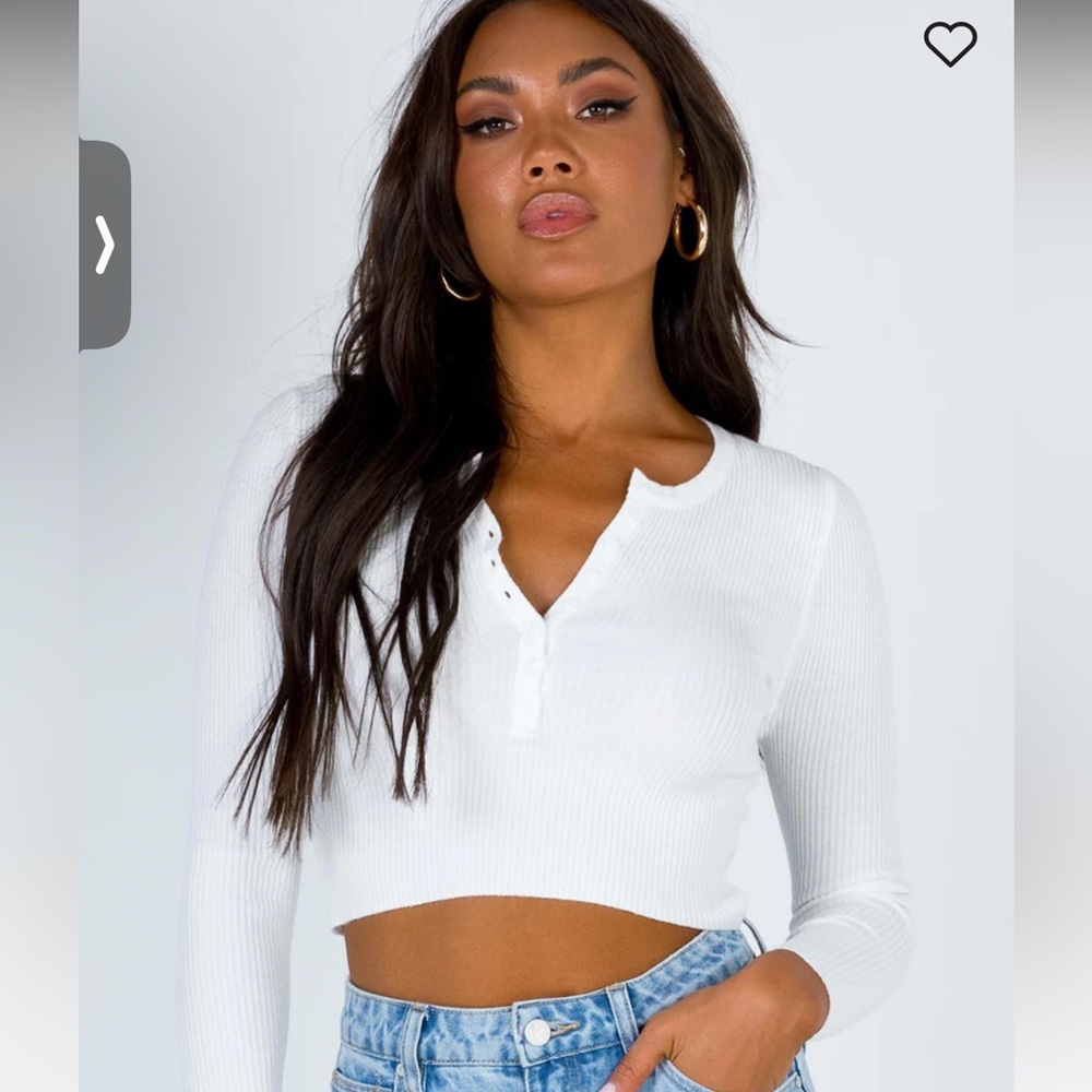 princess polly- unwritten love top white